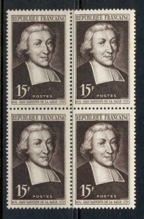 France-1951-Jean-Baptiste-de-La-Salle-blk4-MUH