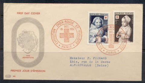 France-1951-Red-Cross-FDC