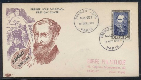 France-1952-Famous-Men-Manet-FDC