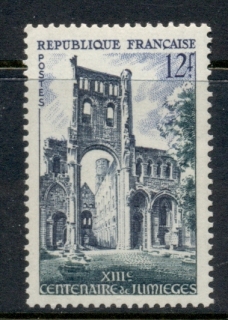 France-1954-Abbey-of-Jumieges-MUH