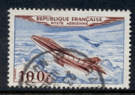 France-1954-Air-Mail-Jet-Plane-Mystere-100f-FU