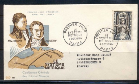 France-1954-Metric-System-FDC