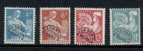 France-1954-Precancels-gallic-Cock-FU