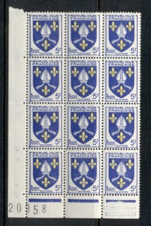 France-1954-Regional-Arms-Saintonge-blk12-MUH