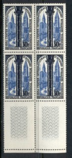 France-1954-St-Philibert-Abbey-blk4-MUH