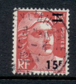 France-1954-Surcharge-15f-on-18f-FU