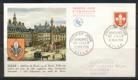 France-1958-Arms-of-Lille-FDC