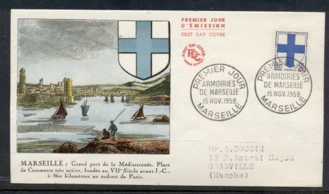 France-1958-Arms-of-Marseille-FDC