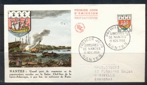 France-1958-Arms-of-nantes-FDC