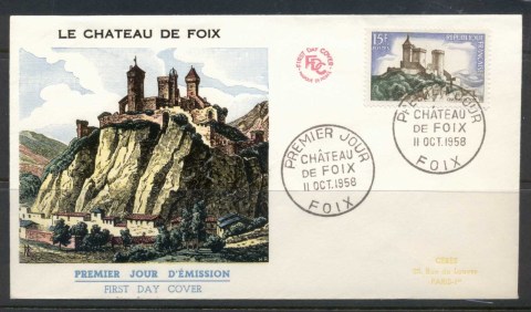 France-1958-Foix-Chateau-FDC