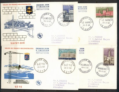 France-1958-Reconstruction-of-War-Damaged-Cities-4x-FDC