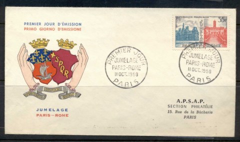 France-1958-Rome-Paris-Cultural-Unity-FDC