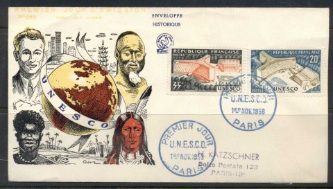 France-1958-UNESCO-Paris-FDC