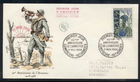 France-1958-WWI-Armistice-40th-Anniv-FDC