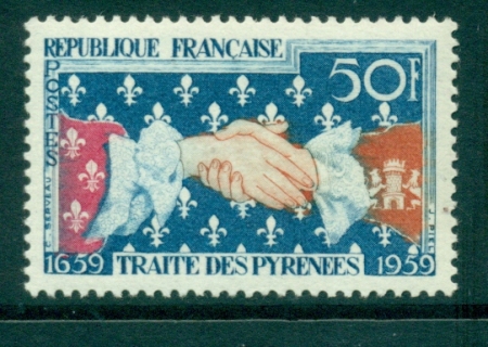 France-1959-French-Spanish-handshake-MIH-Lot28999