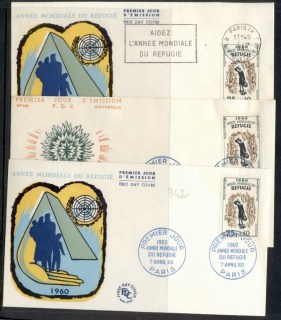 France-1960-Refugee-Year-3x-FDC