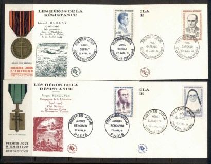 France-1961-Heroes-of-the-Resistance-4x-FDC