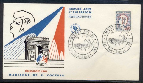 France-1961-Marianne-de-Cocteau-FDC