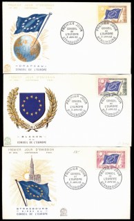 France-1963-Council-of-Europe-3x-FDC