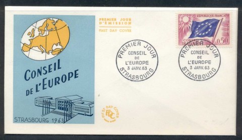 France-1963-Council-of-Europe-50c-FDC