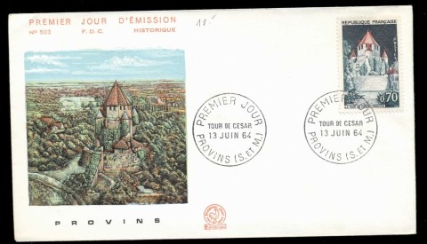 France-1964-Caesars-Tower-Provins-FDC