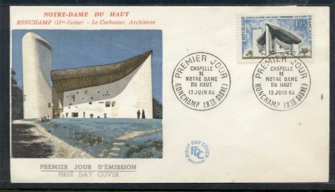 France-1964-Chapel-of-Notre-Dame-du-Haut-FDC