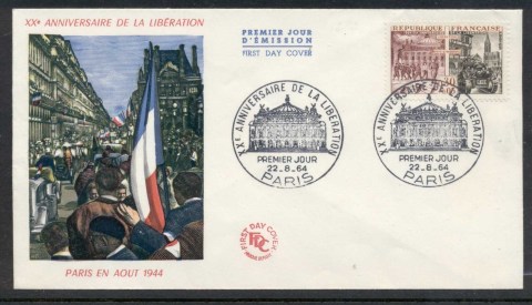 France-1964-Liberation-20th-Anniversary-Liberation-of-Paris-Strasbourg-FDC