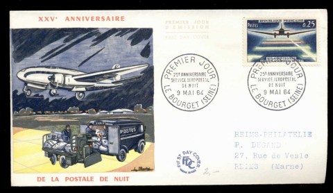 France-1964-Night-Post-FDC