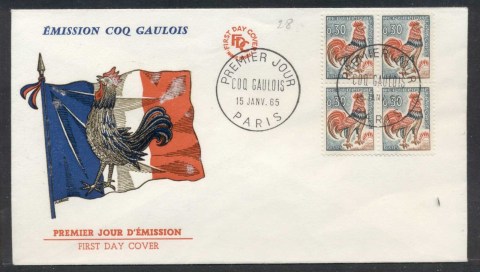 France-1965-Gallic-Cock-FDC