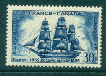 France-1965-La-Capricieuse-Sailing-Ship-MLH-lot34855