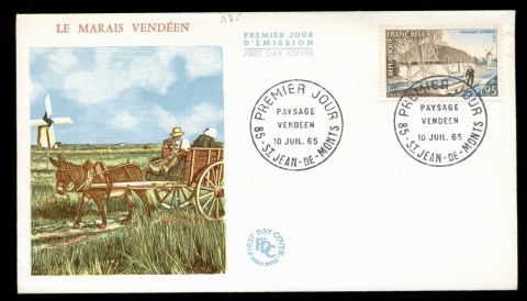 France-1965-Vendee-River-Windmill-FDC