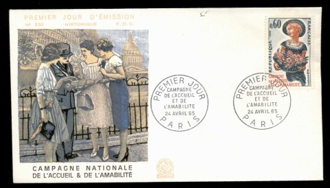 France-1965-Woman-Carrying-Flowers-FDC