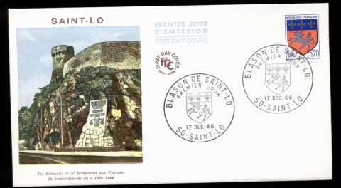 France-1966-Regional-Arms-Saint-Lo-FDC