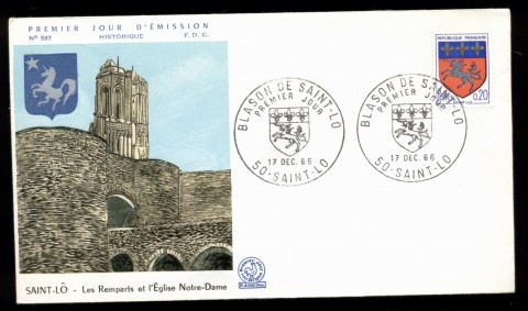 France-1966-Regional-Arms-Saint-Lo-FDC_1