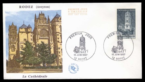 France-1967-Rodez-Cathederal-FDC