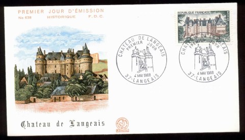 France-1968-Chateau-de-Langeais-FDC