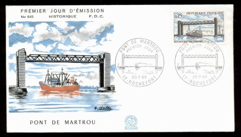 France-1968-Martrou-Bridge-FDC