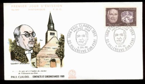 France-1968-Paul-Claudel-FDC_1