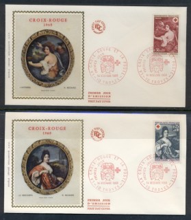 France-1968-Red-Cross-2x-FDC