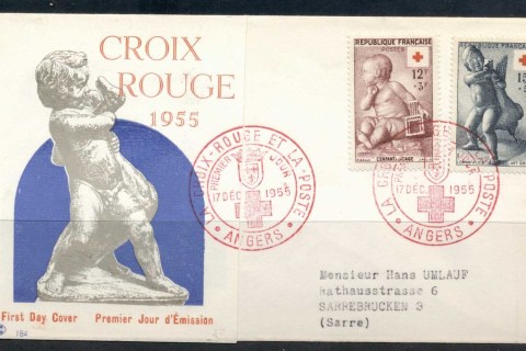 France-1955-Red-Cross-FDC