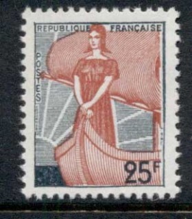 France-1959-marianne-Ship-of-State-surch-MUH