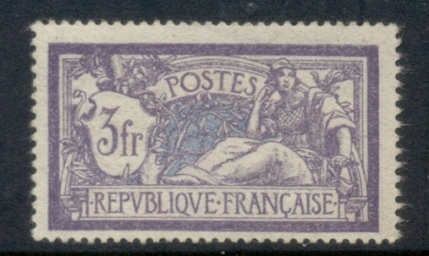 France-1900-29-Type-Merson-3f-violet-blue-disturbed-gum-MLH