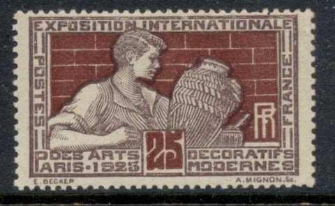 France-1925-International-Exhibition-of-Decorative-Modern-Arts-25c-burgundy-MUHMuh