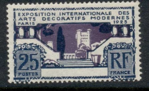 France-1925-International-Exhibition-of-Decorative-Modern-Arts-25c-purple-blueMUH