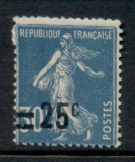 France-1926-27-Sower-Surch-25c-on-30c-MUH