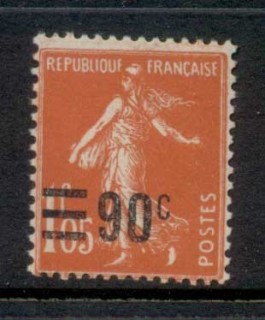 France-1926-27-Sower-Surch-90c-on-1f05c-MUH