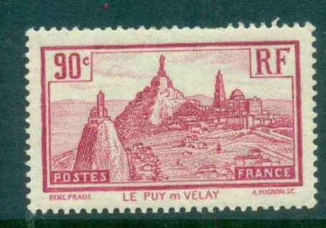 France-1933-90c-Le-Puy-en-Velay-short-perfs-MUH-lot49244