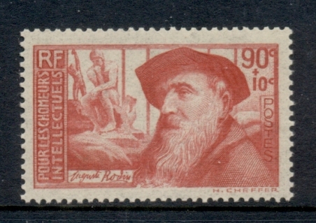 France-1936-37-Auguste-Rodin-90c10c-MUH