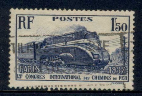 France-1937-Streamlined-Locomotive-1-50f-FU