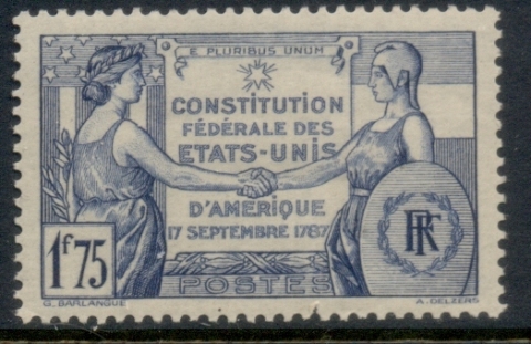 France-1937-US-Constitution-150th-Anniversary-MUH